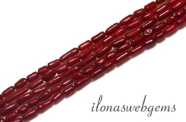 Koraal kralen rood ca. 4-6x3mm (Q4)