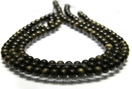 Regenboog Obsidiaan rond ca. 10mm (Q54)