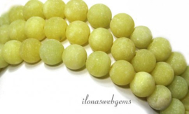 10 strengen Lemon Jade kralen mat rond ca. 8mm