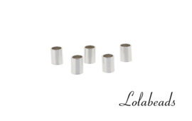 Ca. 100 stuks sterling zilveren knijpkraaltjes ca. 2x3mm