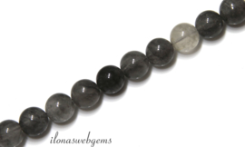 10 strengen Grey Agaat kralen rond ca. 4mm (44)