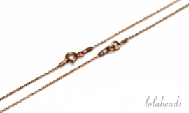 4 stuks Rosé Vermeil ketting met slotje 2-delig ca. 1mm / 35cm