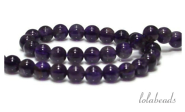 10 strengen Amethist kralen rond ca. 8mm A kwaliteit (1.36)