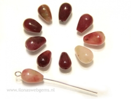 3 stuks Jade kralen Toermalijn ca.10x6mm (R3-37B)