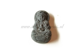 Zwarte Jaspis Kwan yin ca. 38x23x8mm