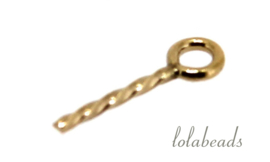 12 stuks 14k/20 Gold filled oogje met getwiste pin ca. 9mm