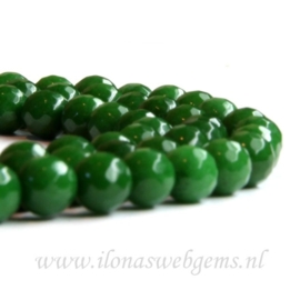 Jade groen facet rond ca. 6,5mm