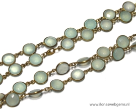 Chalcedoon Vermeil Connector ketting ca. 11x4mm (G26)