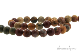 10 Strengen Picasso Jaspis kralen rond ca. 8mm