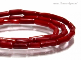 Koraal kralen rood ca. 12x3,5mm (Q2)