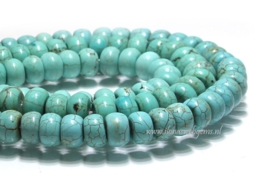 Turquoise Howliet kralen rondel ca. 9x6mm (i35)