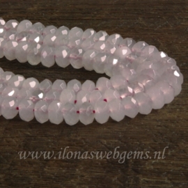 Jade pastel roze facet rondellen ca. 8x5mm