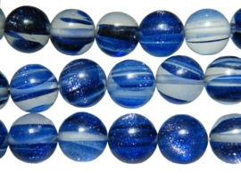 Goudsteen `helder` blauw rond 14mm