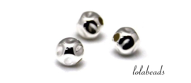 12 stuks Sterling zilveren kraal 'nugget' ca. 6mm