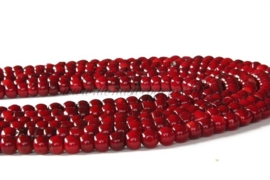 Bloedkoraal rood rondellen ca. 7x5mm