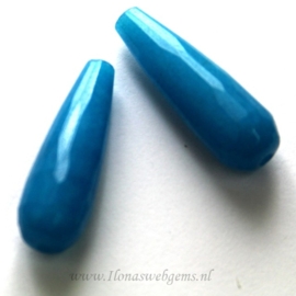 1 paar Jade turquoise facet pegels ca. 30x10mm