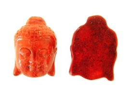 Howliet Buddha rood ca. 30x20x12mm