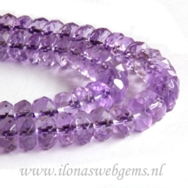 Amethyst facet rondellen ca. 8x4mm A kwaliteit