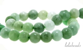10 strengen Birmaanse Jade kralen rond ca. 6mm