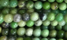 10 strengen Chrysopraas kralen rond ca. 10mm
