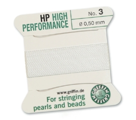 WHITE: Griffin Rijgdraad High Performance 0.50mm No. 3 (HP4)