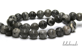 10 strengen grey crazy Agaat kralen rond ca. 10mm