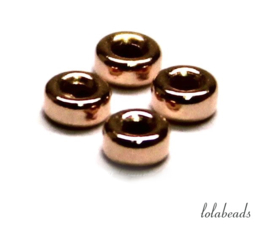 100 stuks 14k/20 rosé Gold filled rondel 4x2mm