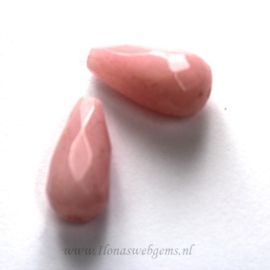 1 paar Jade pastel roze facet pegels ca. 20x10mm