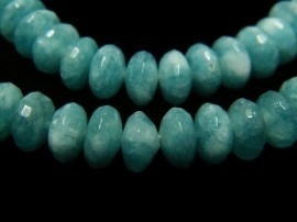 Blue Spounge Quartz facet rondellen ca. 8x4,5mm