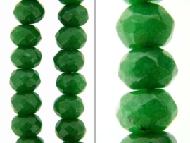 Jade groen facet rondellen ca. 10x7mm