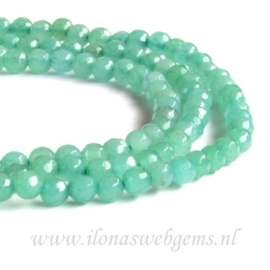 Jade aqua facet rond ca. 4,5mm