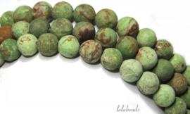 10 strengen Groene Opaal kralen mat rond ca. 8mm (1.13)