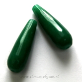 1 stuk Jade groen facet pegel ca. 30x10mm