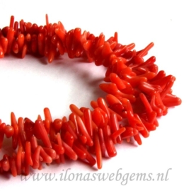 Koraal takjes oranje fijn ca. 6-10x3mm