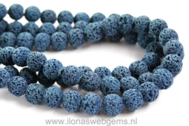 Lavasteen blauw rond ca. 12mm