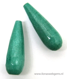 1 paar Jade facet pegels ca. 30x10mm (BB9-L)