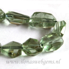 Prasioliet ( groene Amethyst) free shape choker