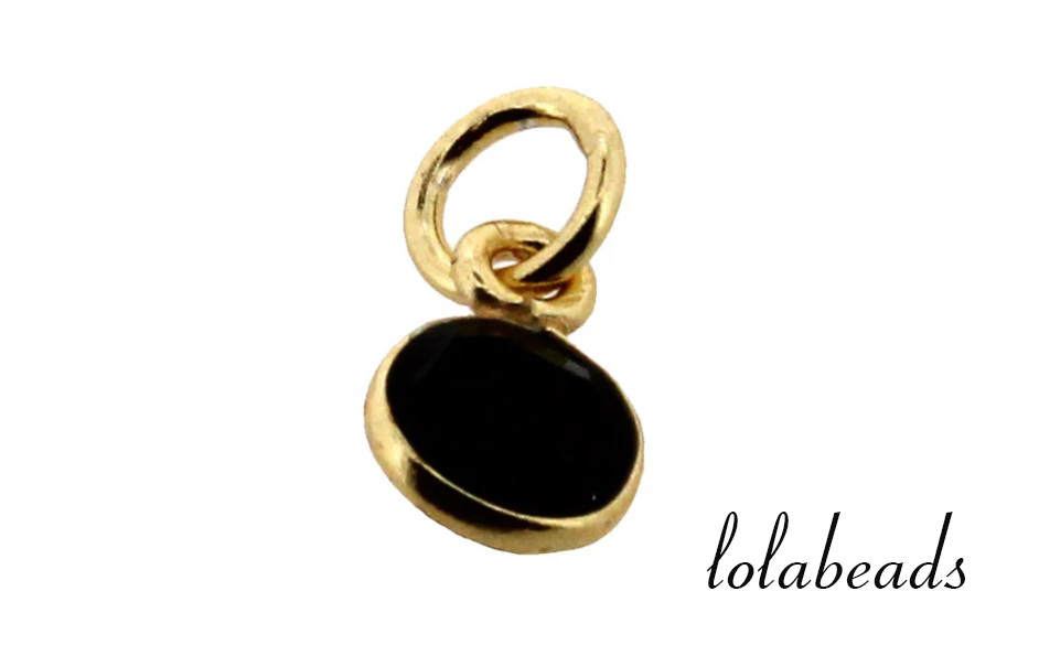 12 stuks Vermeil hangertje met Onyx ca. 6mm
