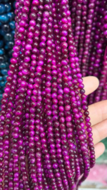 10 Strengen Roze Tijgeroog kralen rond ca. 6mm