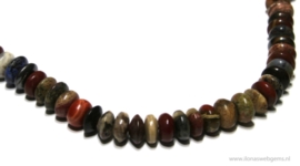 Jaspis kralen mix rondel ca. 13x7mm (i35A)