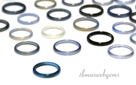 6 stuks Agaat ring mix ca. 20x2,5x2mm(i1)