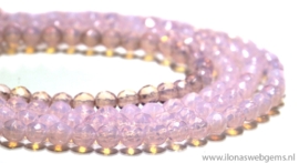 Roze Opaliet kralen grote facet ca. 6mm (B24)