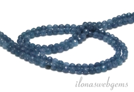 Blue sponge Quartz kralen facet rond ca. 4mm(i11)