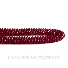 Jade Robijn rood facet rondellen ca. 4x2,5mm (i79)