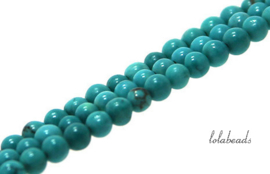 10 strengen Turquoise Howliet kralen mini  ca 2mm