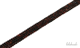 10 strengen rode Tijgeroog kralen rond ca. 2mm