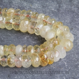Citrien facet rondellen choker