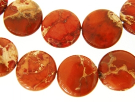 Sea sediment Jaspis coins ca. 20x6mm