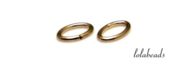 50 stuks Gold filled open oogje ovaal ca. 5x3x0.65mm