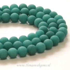 Jade mat petrol-groen rond ca. 10mm